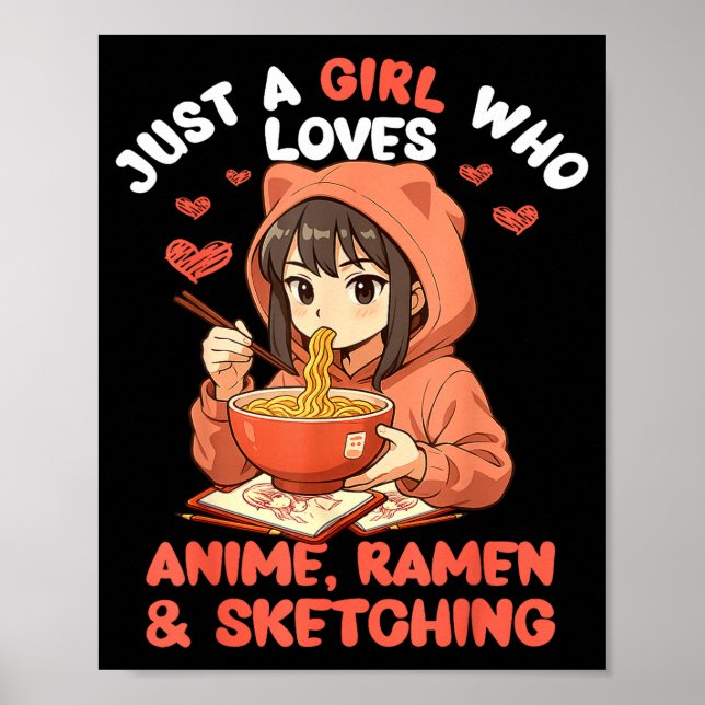 Affiche Juste une fille qui aime l'anime ramen et le croqu (Devant)