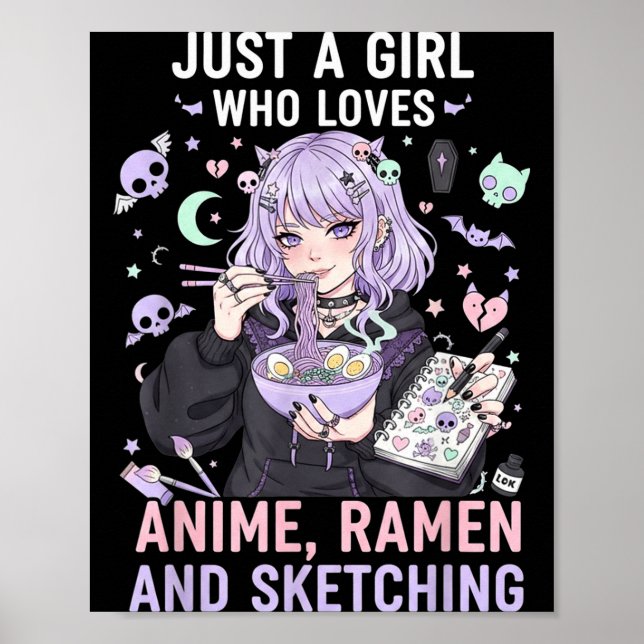Affiche Juste une fille qui aime l'anime ramen et le dessi (Devant)