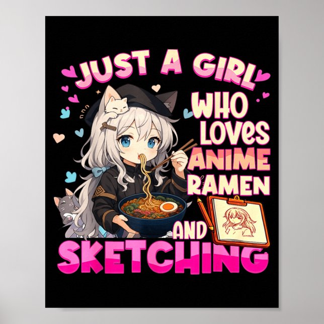 Affiche Juste une fille qui aime l'anime ramen et le dessi (Devant)