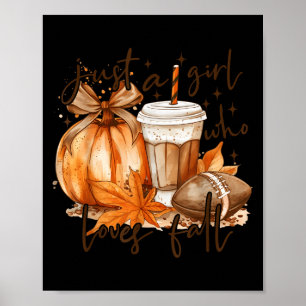 Affiche Juste Une Fille Qui Aime L'automne Citrouille Cosy