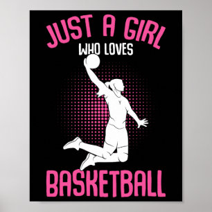 Affiche Juste une fille qui aime le basket-ball enfants fi