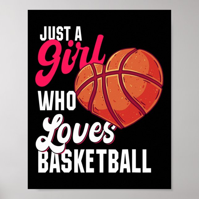 Affiche Juste une fille qui aime le basket-ball fille fill (Devant)