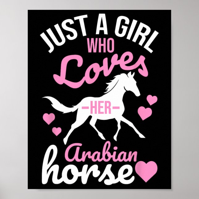 Affiche Juste Une Fille Qui Aime Le Cheval Arabe Drôle Equ (Devant)
