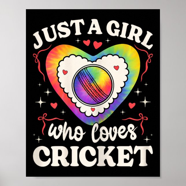 Affiche Juste une fille qui aime le cricket Filles hippies (Devant)