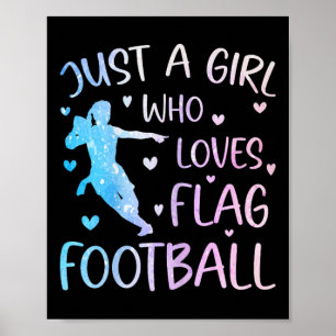 Affiche Juste une fille qui aime le football à drapeau, di