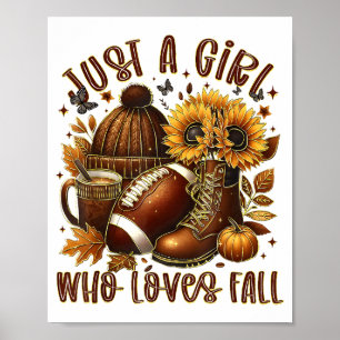 Affiche Juste une fille qui aime le football d'automne Tou