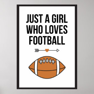 Affiche Juste Une Fille Qui Aime Le Football Sporty Athlet