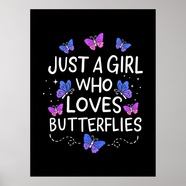 Affiche Juste Une Fille Qui Aime Le Papillon (Devant)