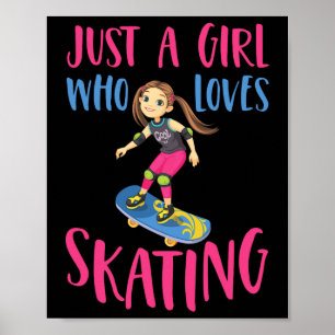 Affiche Juste Une Fille Qui Aime Le Patinage Drôle Planche