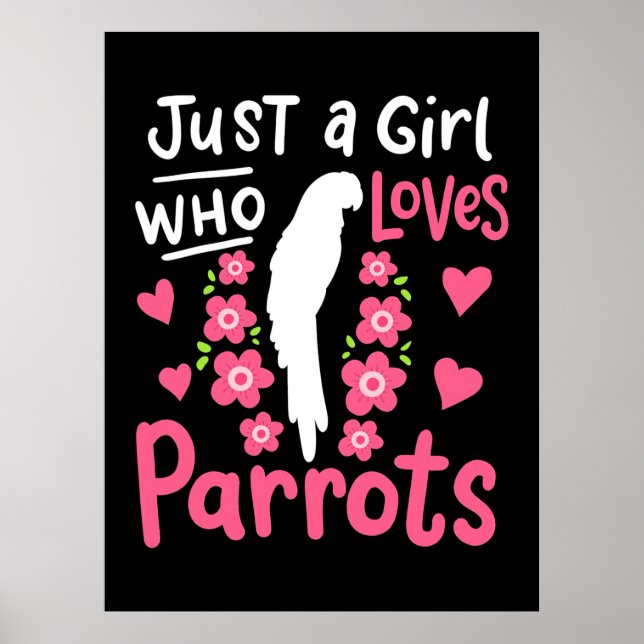Affiche Juste Une Fille Qui Aime Le Perroquet (Devant)