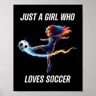 Affiche Juste Une Fille Qui Aime Le Tee De Football Pour E