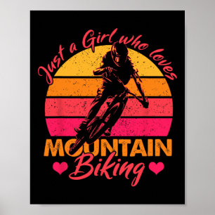 Affiche Juste une fille qui aime le vélo tout terrain Cycl
