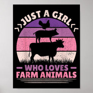 Affiche Juste Une Fille Qui Aime Les Animaux Agricoles Aim