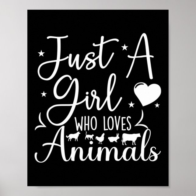 Affiche Juste une fille qui aime les animaux Chien Chat Va (Devant)
