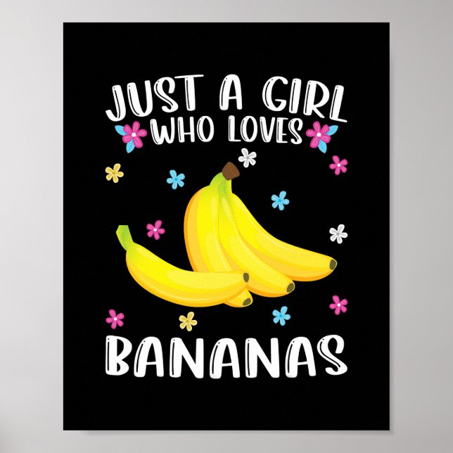 Affiche Juste Une Fille Qui Aime Les Bananes Mignonnes Amo (Devant)
