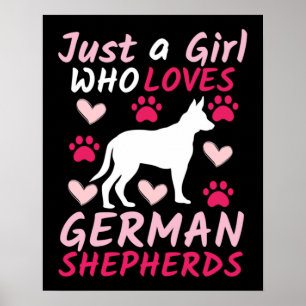 Affiche Juste Une Fille Qui Aime Les Bergers Allemands