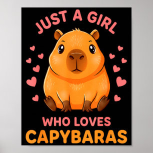 Affiche Juste une fille qui aime les capybaras mignon amou