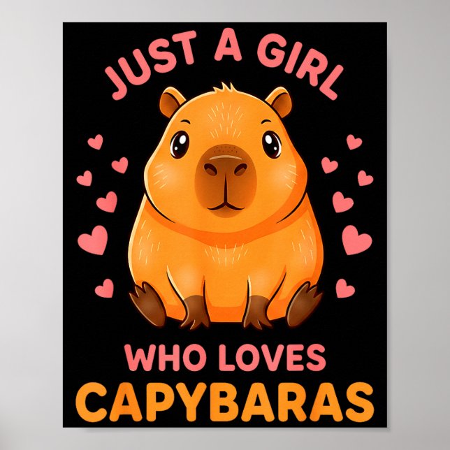 Affiche Juste une fille qui aime les capybaras mignon amou (Devant)