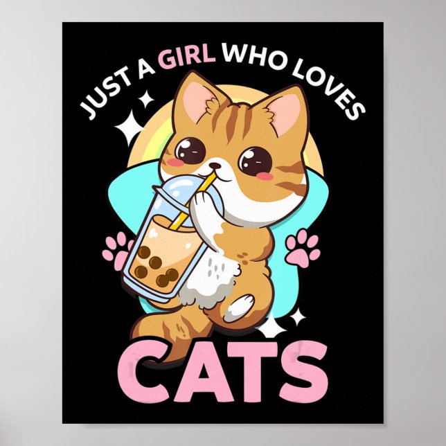 Affiche Juste Une Fille Qui Aime Les Chats Boba Bubble Mil (Devant)