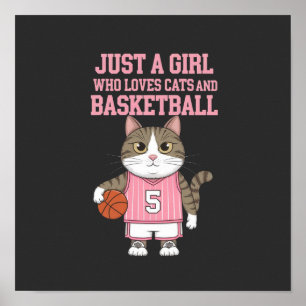 Affiche Juste une fille qui aime les chats et le basket-ba