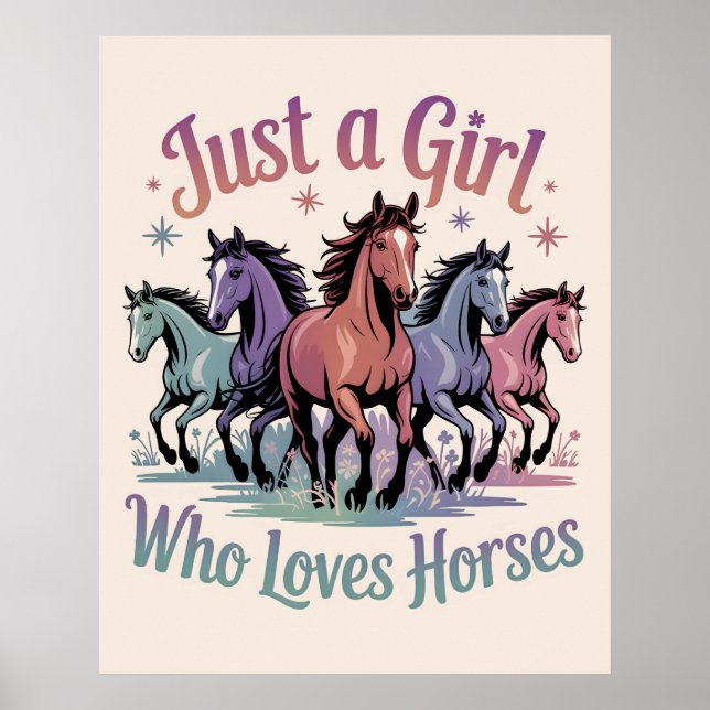 Affiche Juste une fille qui aime les chevaux (Devant)