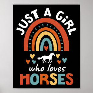 Affiche Juste Une Fille Qui Aime Les Chevaux À Cheval Pour