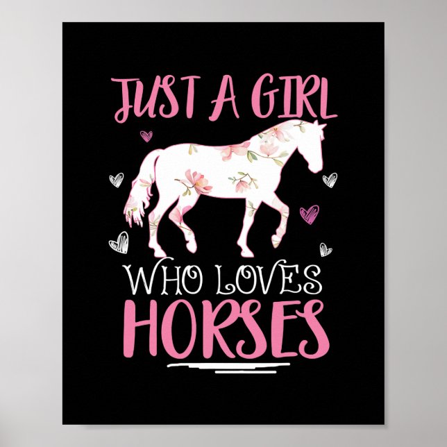Affiche Juste une fille qui aime les chevaux amusants Chev (Devant)