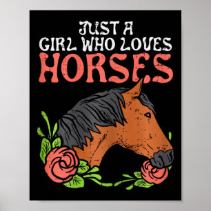 Affiche Juste Une Fille Qui Aime Les Chevaux Cheval Équita