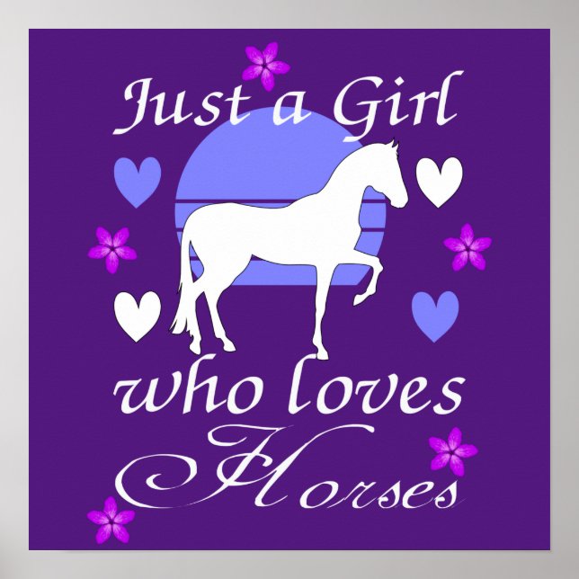 Affiche Juste une fille qui aime les chevaux en violet (Devant)