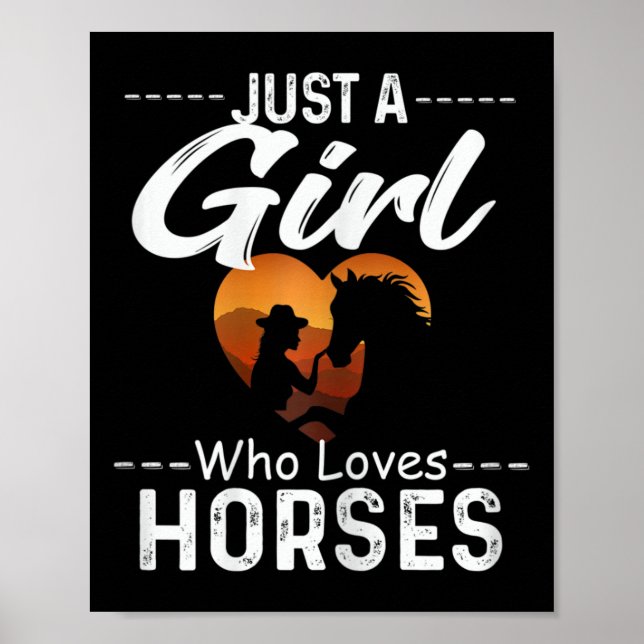 Affiche Juste Une Fille Qui Aime Les Chevaux Équitation Éq (Devant)