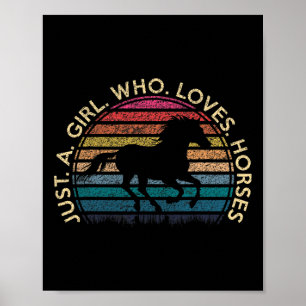 Affiche Juste Une Fille Qui Aime Les Chevaux Retro Vintage