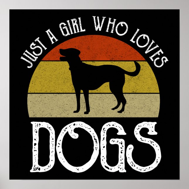 Affiche Juste Une Fille Qui Aime Les Chiens (Devant)