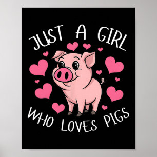 Affiche Juste Une Fille Qui Aime Les Coeurs Roses Coeurs L
