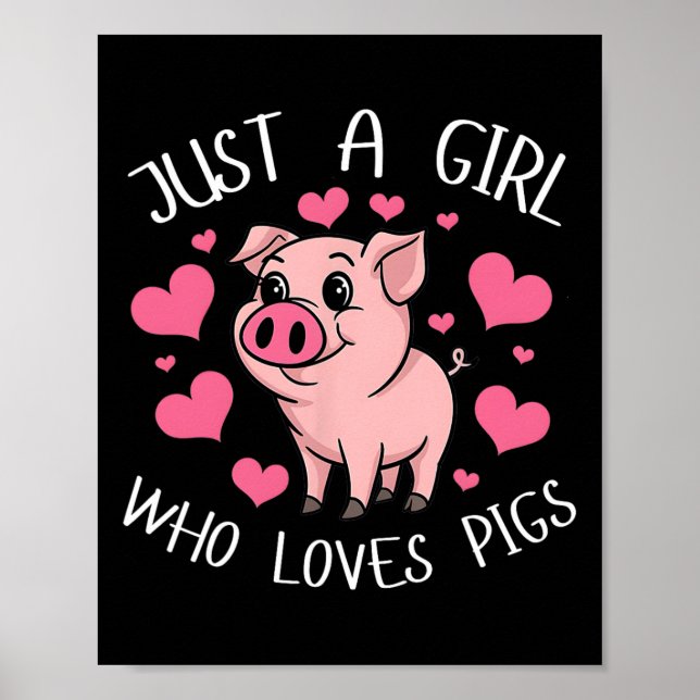Affiche Juste Une Fille Qui Aime Les Coeurs Roses Coeurs L (Devant)