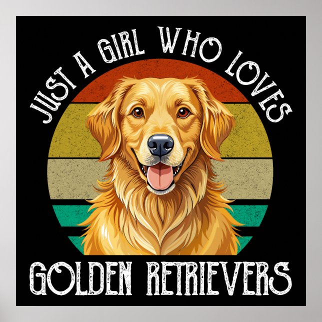 Affiche Juste Une Fille Qui Aime Les Golden Retrievers (Devant)