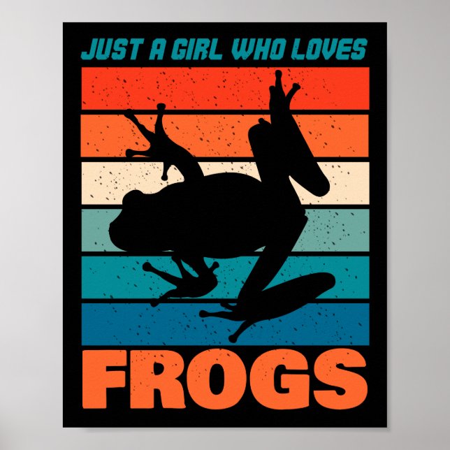 Affiche Juste une fille qui aime les grenouilles - Retro A (Devant)