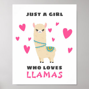 Affiche Juste une fille qui aime les lamas