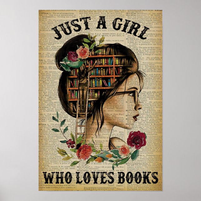 Affiche Juste une fille qui aime les livres - Décor maison (Devant)