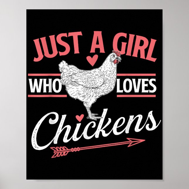 Affiche Juste Une Fille Qui Aime Les Poules - Amoureuse De (Devant)