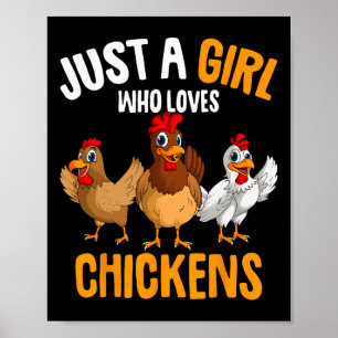 Affiche Juste une fille qui aime les poulets Enfants Fille