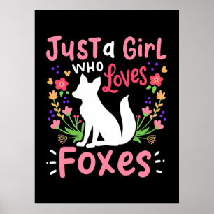 Affiche Juste Une Fille Qui Aime Les Renards Et Fleur