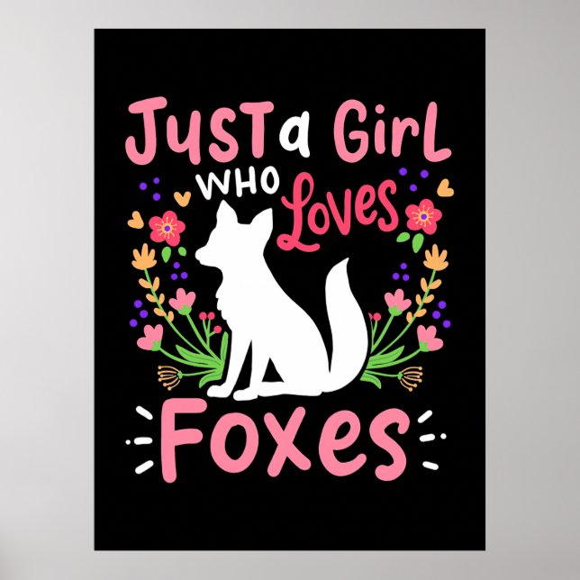 Affiche Juste Une Fille Qui Aime Les Renards Et Fleur (Devant)