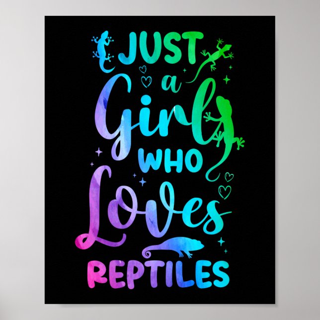 Affiche Juste Une Fille Qui Aime Les Reptiles Lizard Aquar (Devant)