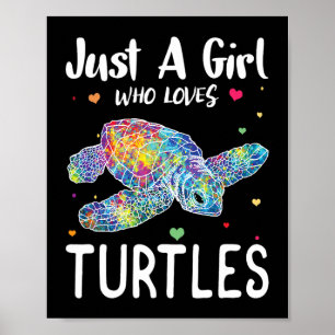 Affiche Juste une fille qui aime les tortues Aquarelle Océ