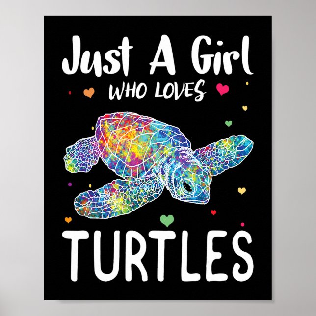 Affiche Juste une fille qui aime les tortues Aquarelle Océ (Devant)