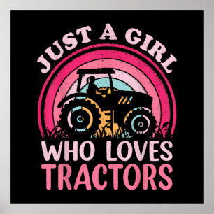 Affiche Juste Une Fille Qui Aime Les Tracteurs