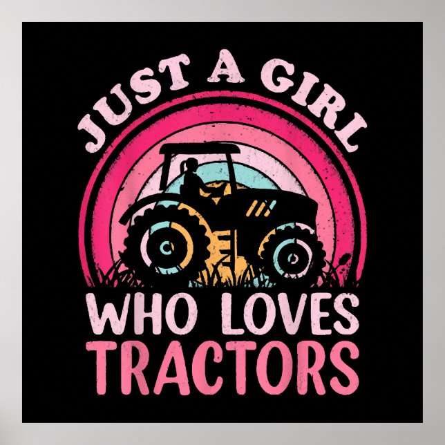 Affiche Juste Une Fille Qui Aime Les Tracteurs (Devant)