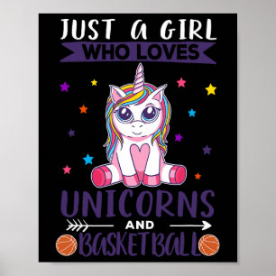 Affiche Juste Une Fille Qui Aime Les Unicornes Et Le Baske