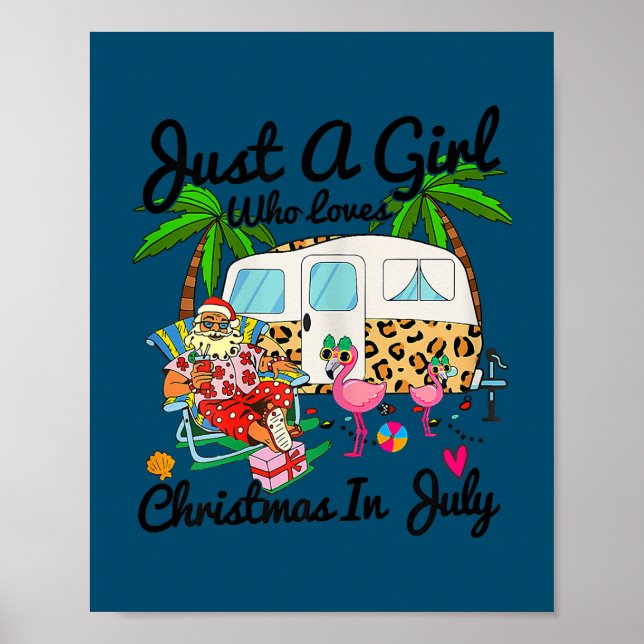 Affiche Juste Une Fille Qui Aime Noël En Juillet Camping (Devant)