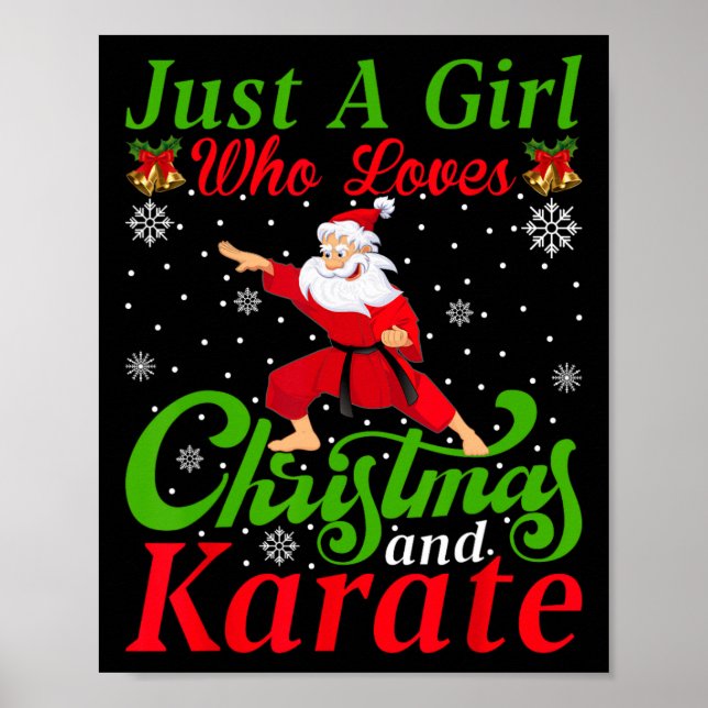 Affiche Juste Une Fille Qui Aime Noël Et Karate Noël Pour (Devant)